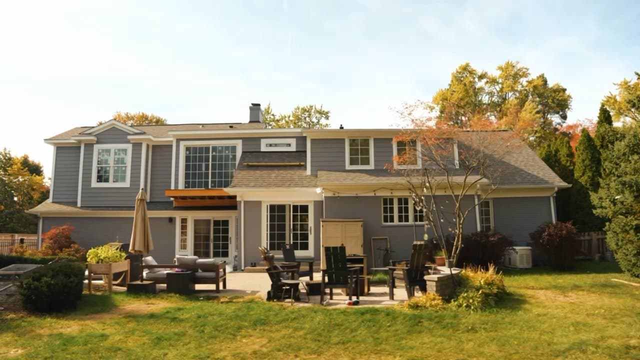 Home exterior after construction work